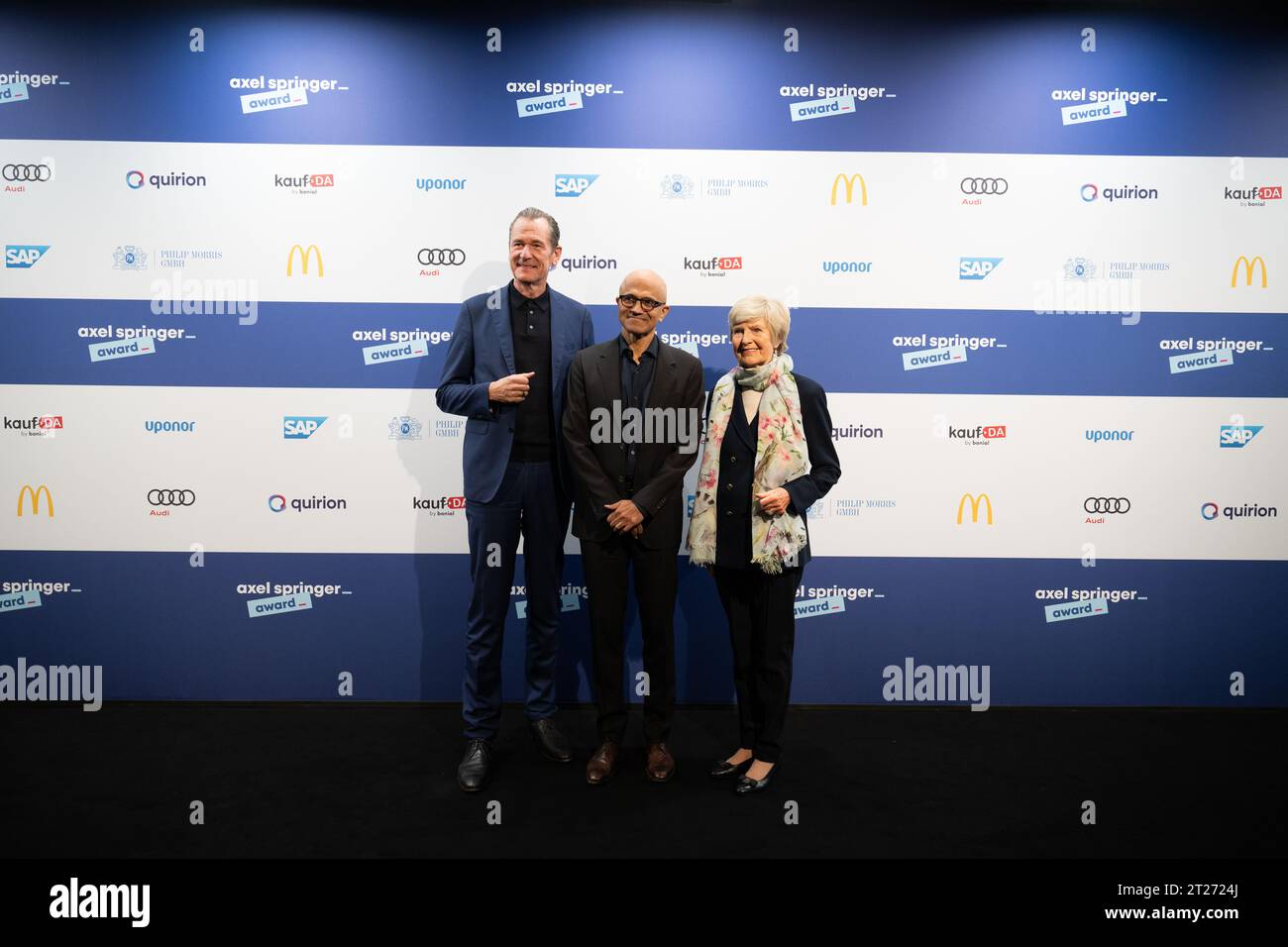 17 October 2023, Berlin: Mathias Döpfner (l-r), Chief Executive Officer ...