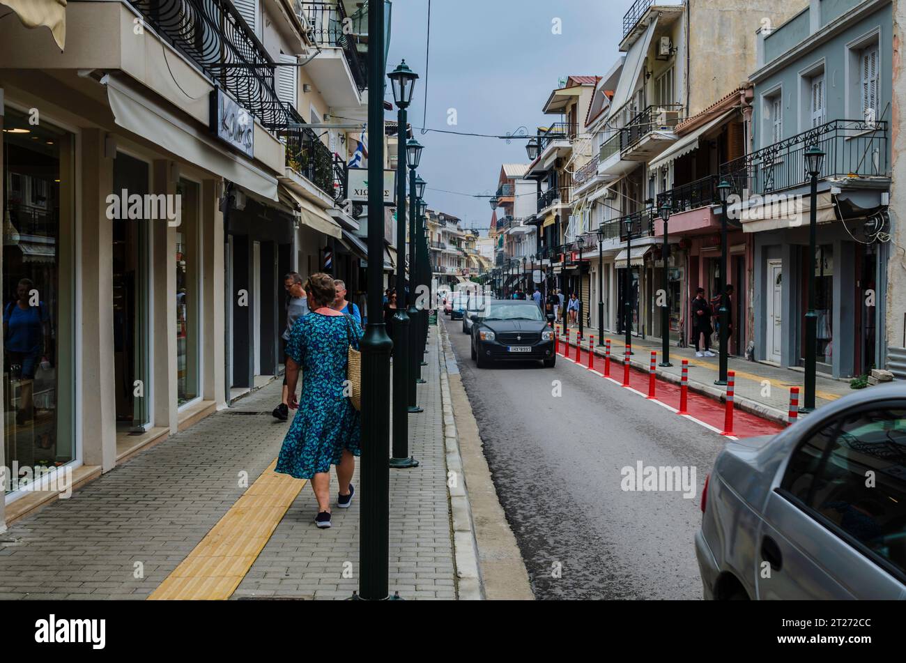 Zankynthos, Zante, Greece May 22 2023 - People shopping in Zankynthos town in Greece Stock Photo
