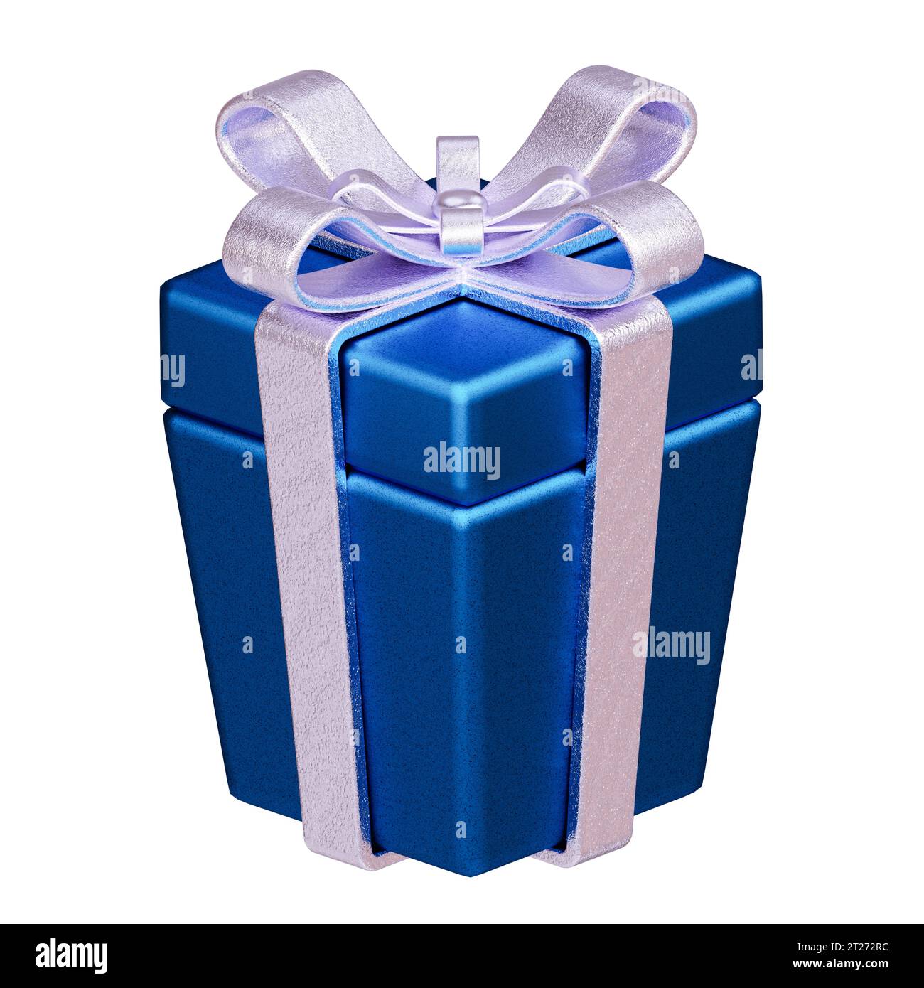 blue 3d gift box.blue gift box isolated on transparent background Stock