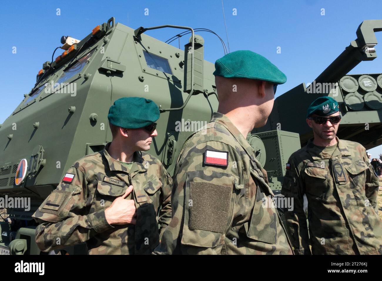 Polish soldiers, operating M142 HIMARS Stock Photo