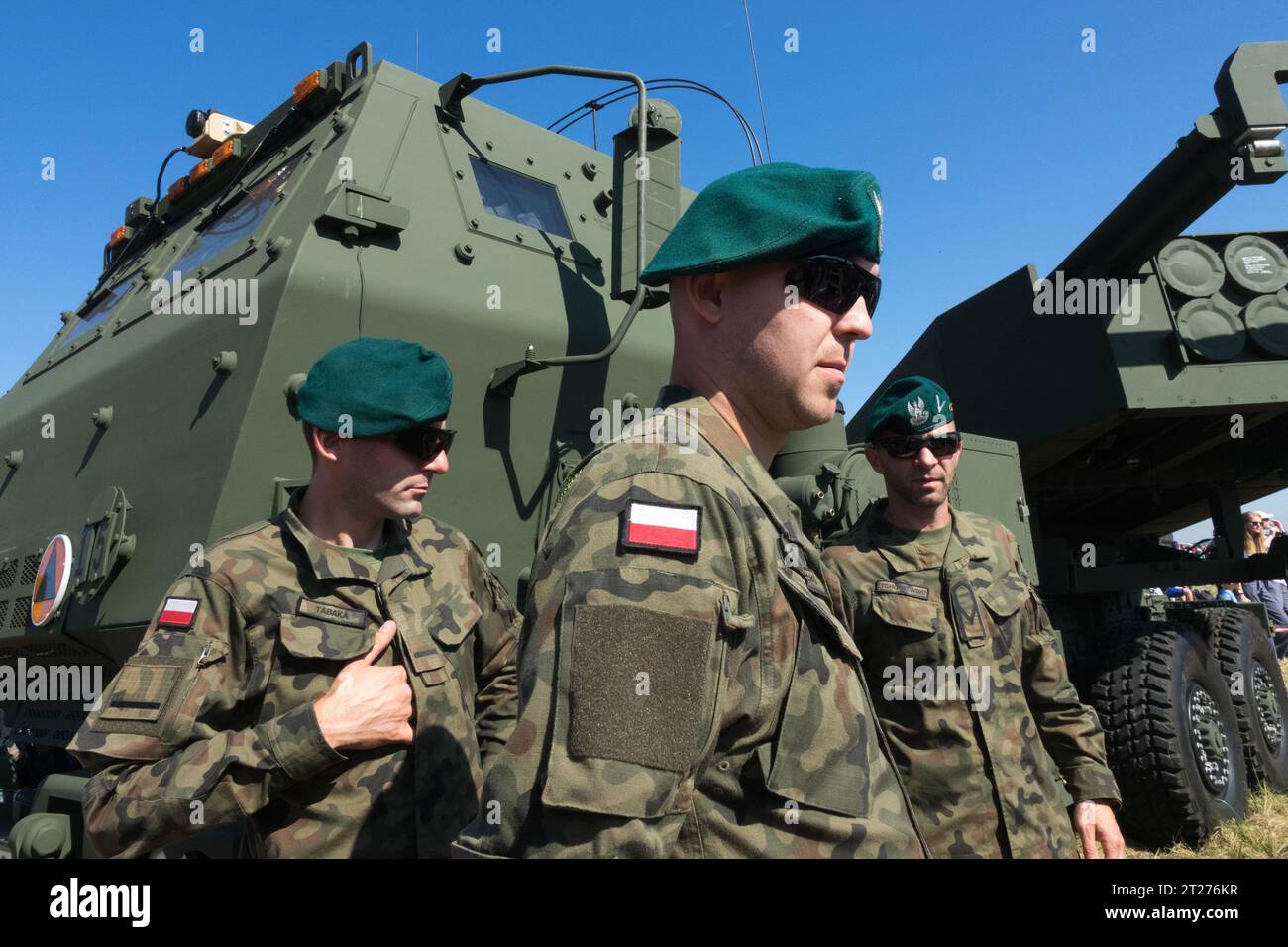 Polish soldiers, operating M142 HIMARS Stock Photo