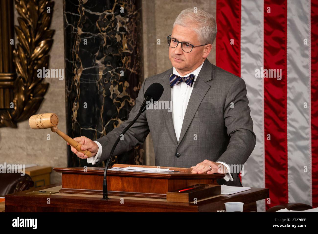 Acting House Speaker Pro Tempore Patrick McHenry (RN.C.) gavels out a