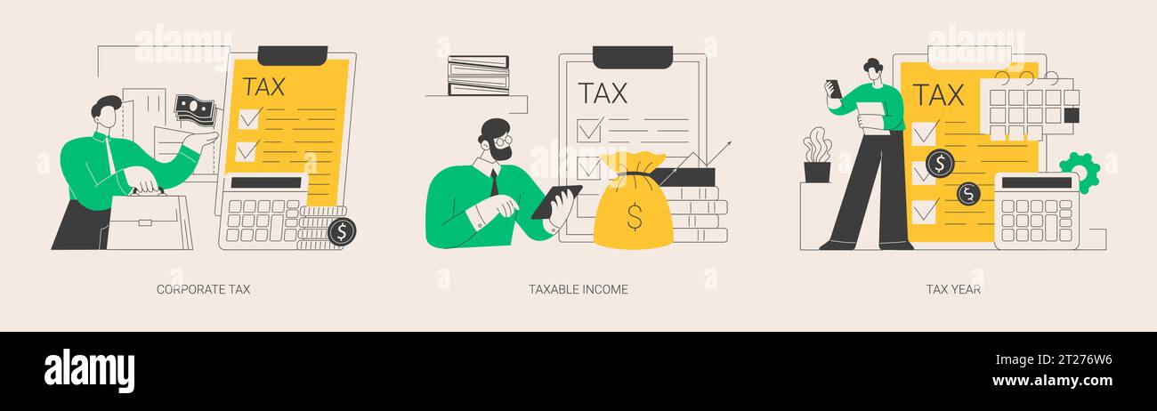 Taxable earnings calculation abstract concept vector illustrations ...