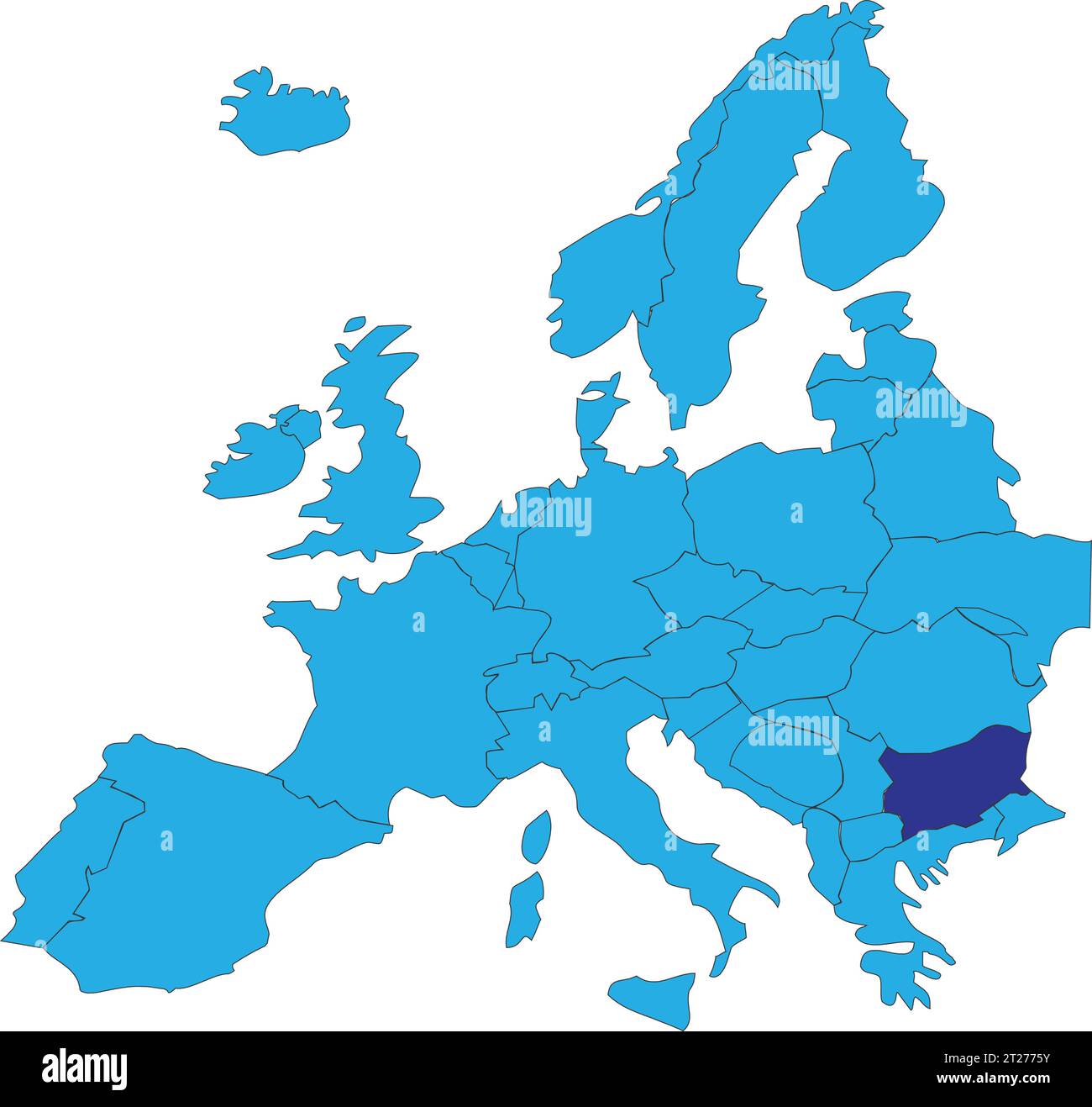 Location map of the REPUBLIC OF BULGARIA, EUROPE Stock Vector Image ...