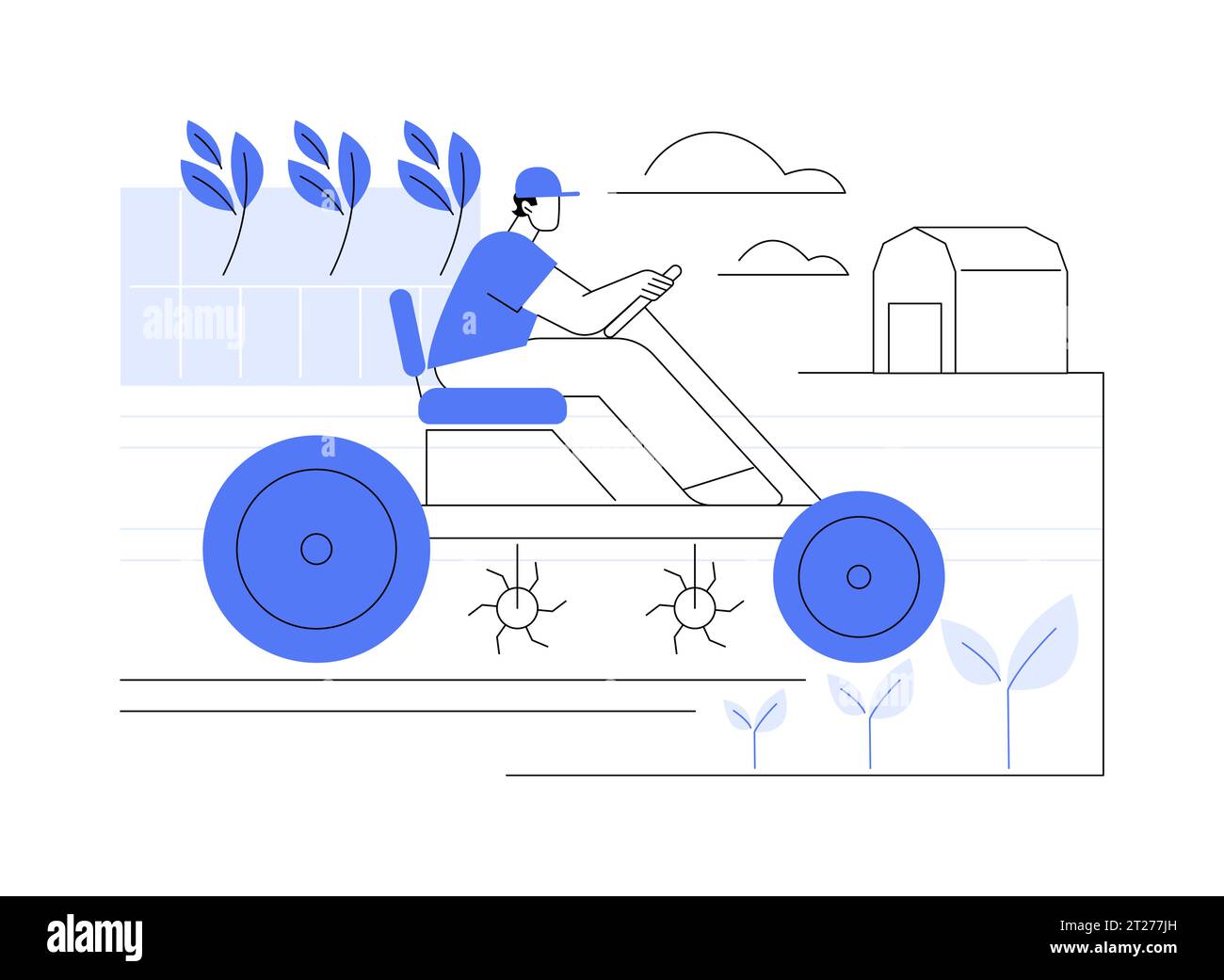 Mechanical cultivation isolated cartoon vector illustrations. Stock Vector