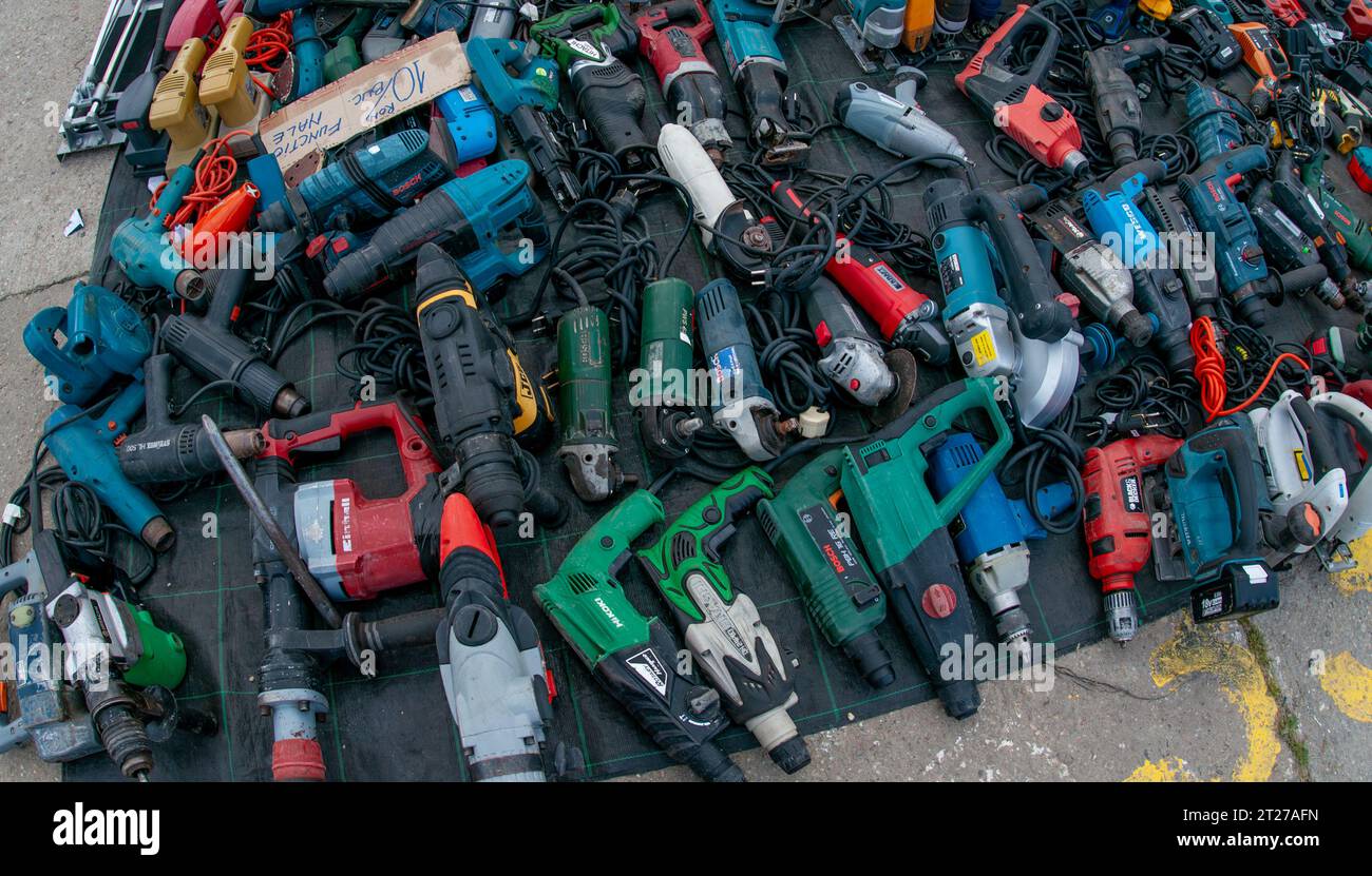 October 5 2023 Bucharest Romania Flea market where you can find