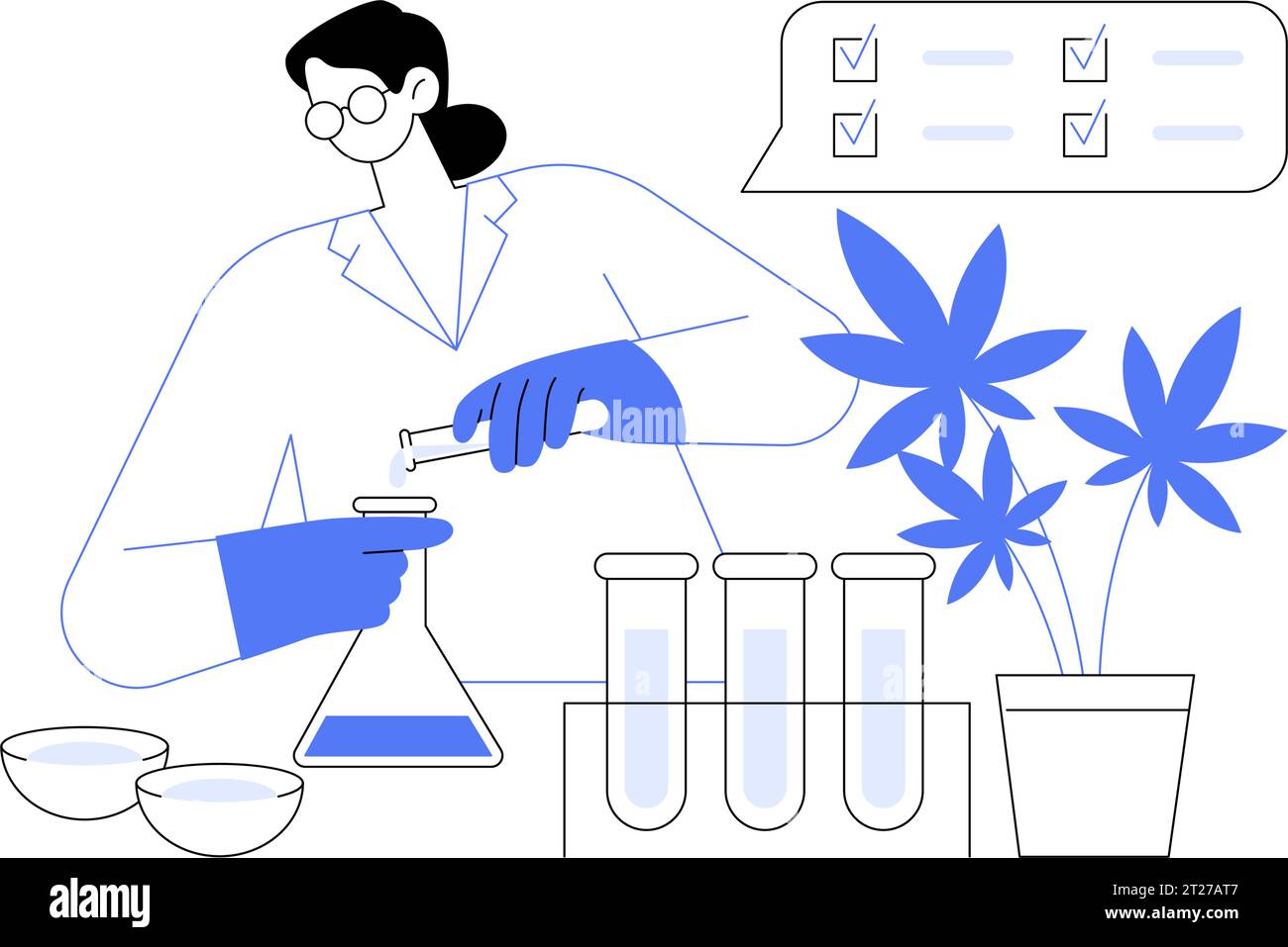 Medical cannabis testing abstract concept vector illustration Stock