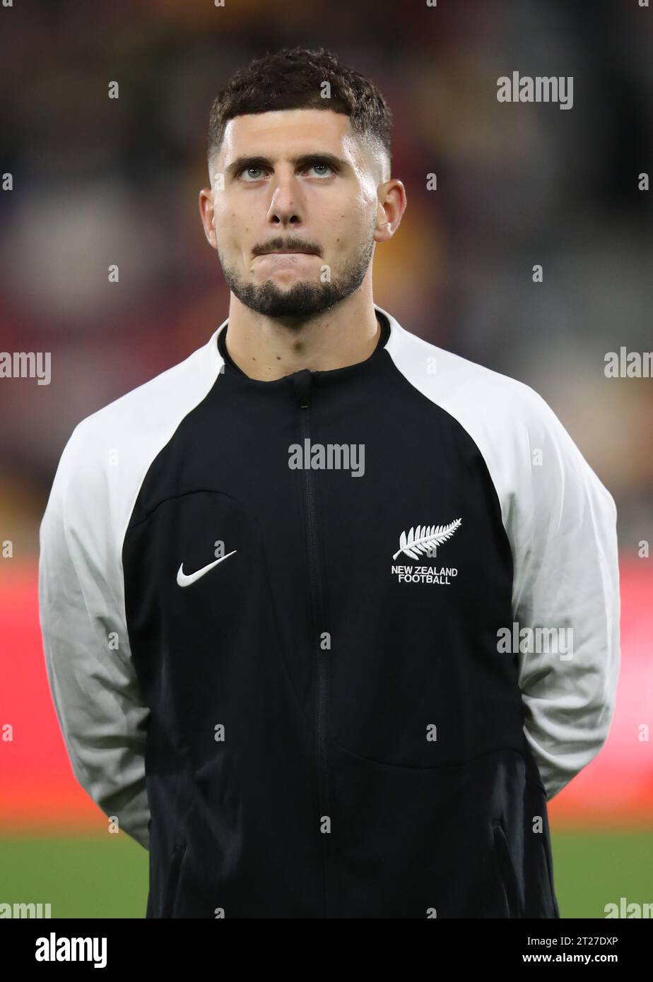 New Zealand’s Liberato Cacace lines up ahead of the international