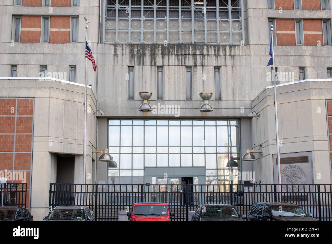 brooklyn jail mdc prison jail, federal bureau, taken in september 7 nyc usa 2023 summer in