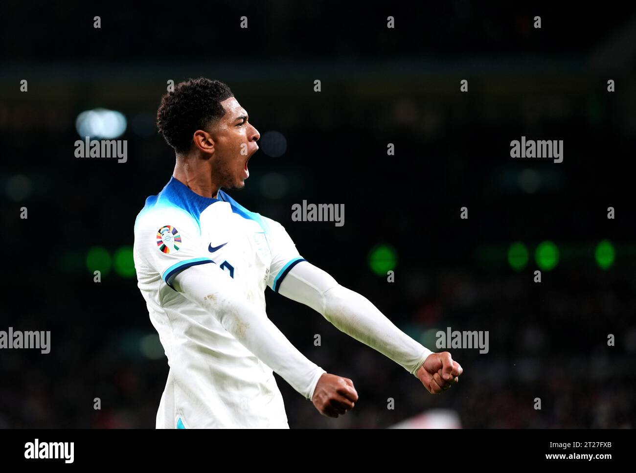 England's Jude Bellingham celebrates after team-mate Marcus Rashford ...