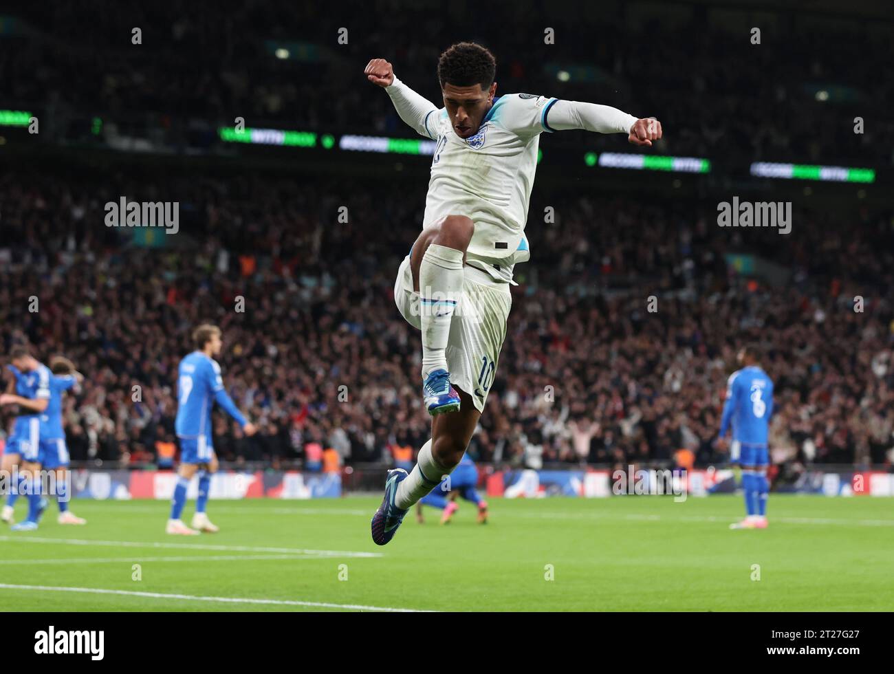 London, UK. 17th Oct, 2023. Jude Bellingham of England celebrated after ...