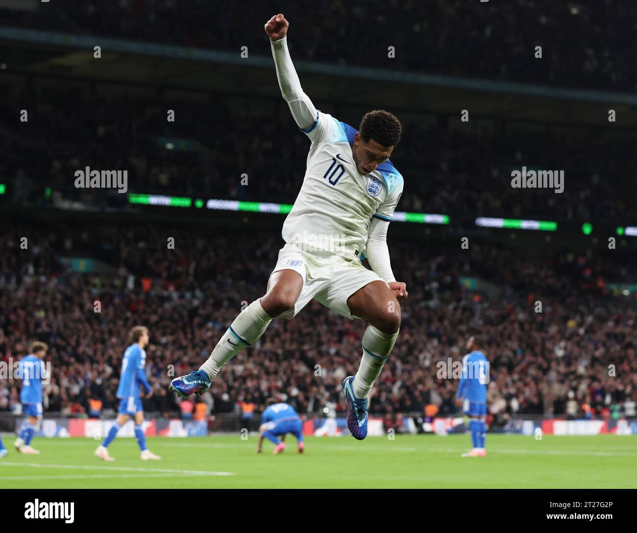 London, UK. 17th Oct, 2023. Jude Bellingham of England celebrated after ...