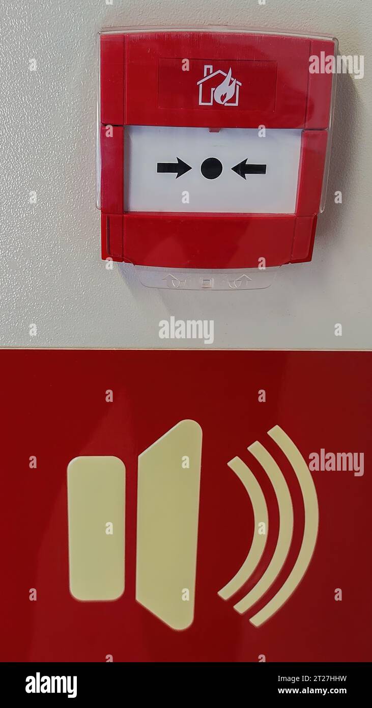 fire alarm device with emergency sign indicating emergency situation