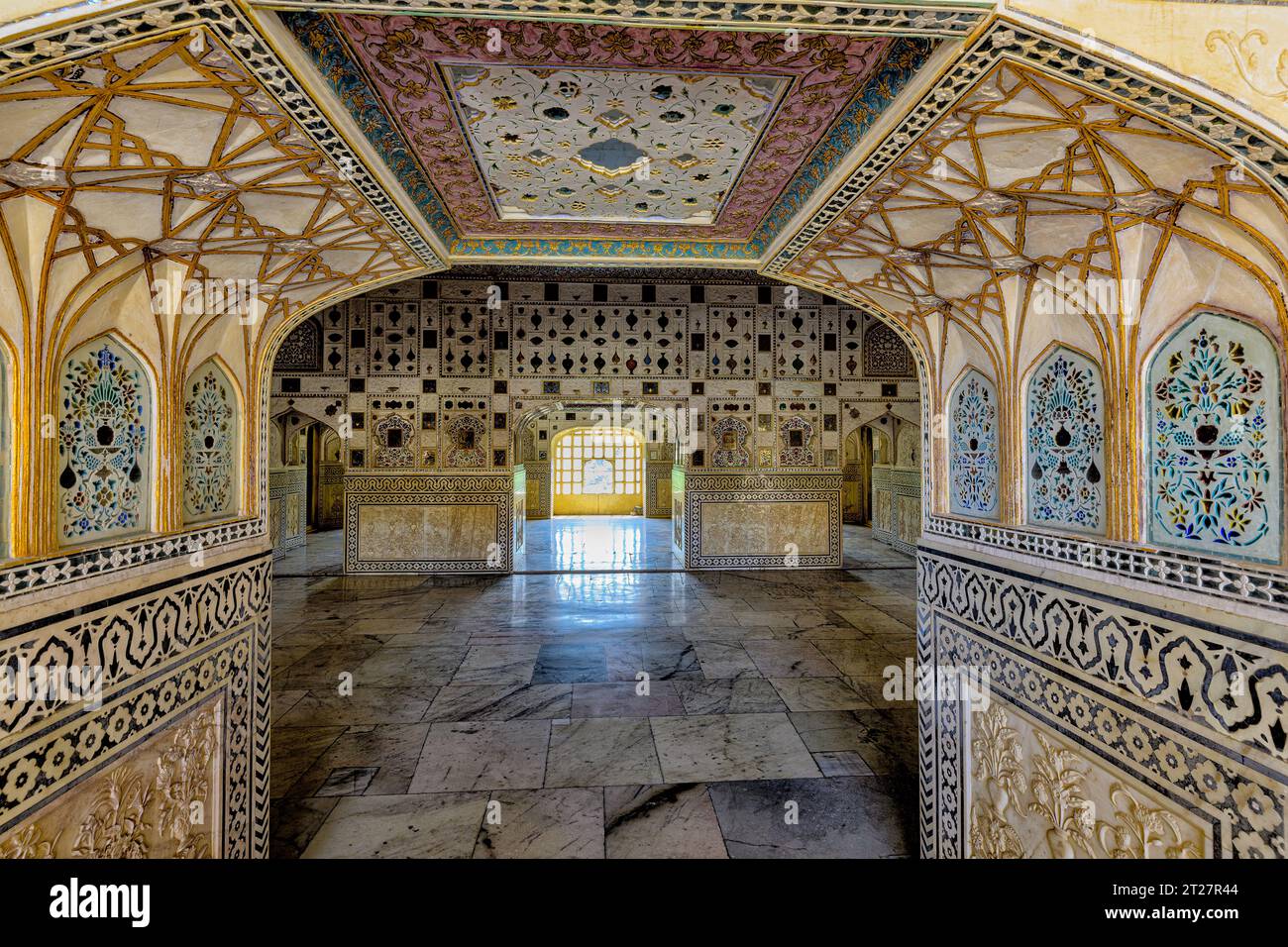 Sheesh Mahal, also known as the Palace of Mirrors is one of the more popular tourist attractions in Jaipur. Stock Photo