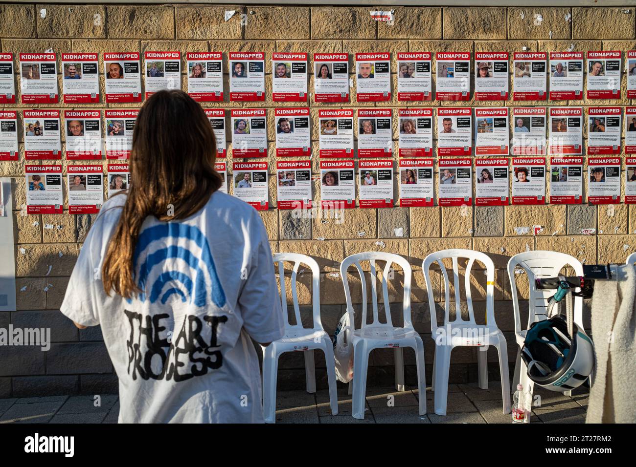 Eltern und Familie der Geiseln in Gaza protestieren in Tel-Aviv Israel ...