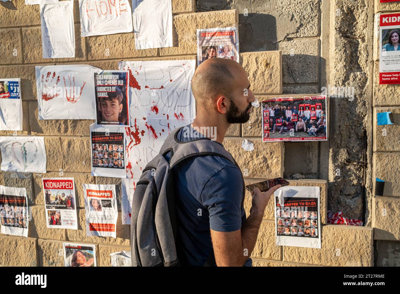 Eltern und Familie der Geiseln in Gaza protestieren in Tel-Aviv Israel ...