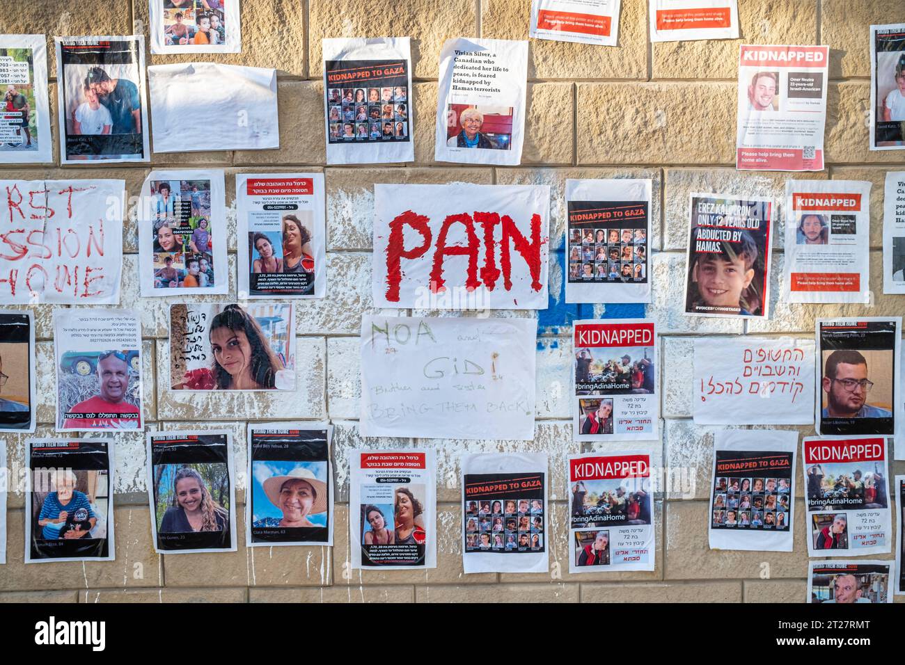 Eltern und Familie der Geiseln in Gaza protestieren in Tel-Aviv Israel ...