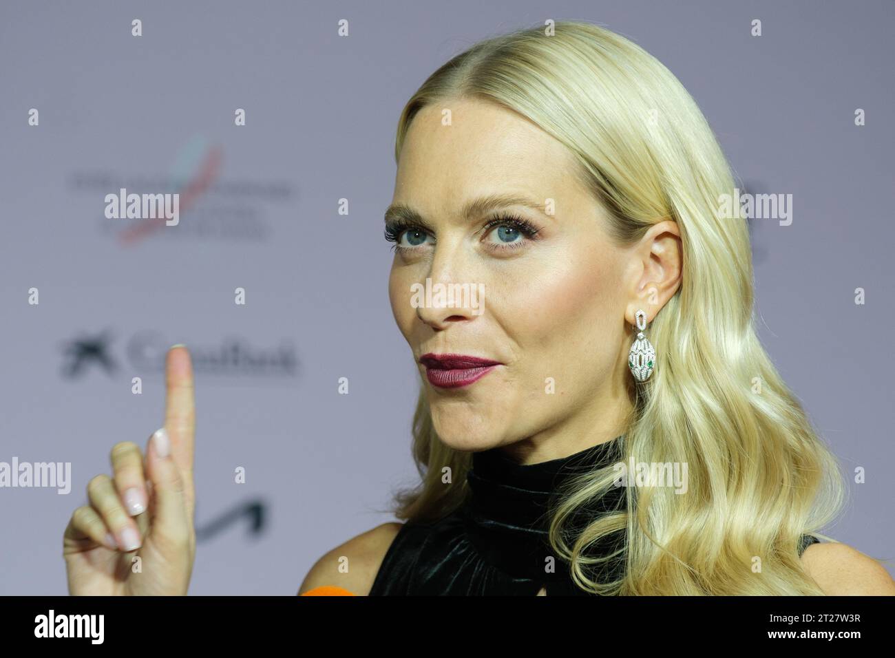 Madrid, Spain. 17th Oct, 2023. Poppy Delevigne attends the 'ELLE Cancer Ball' photocall at the Royal Theater on October 17, 2023 in Madrid, Spain. (Photo by Oscar Gonzalez/Sipa USA) Credit: Sipa USA/Alamy Live News Stock Photo