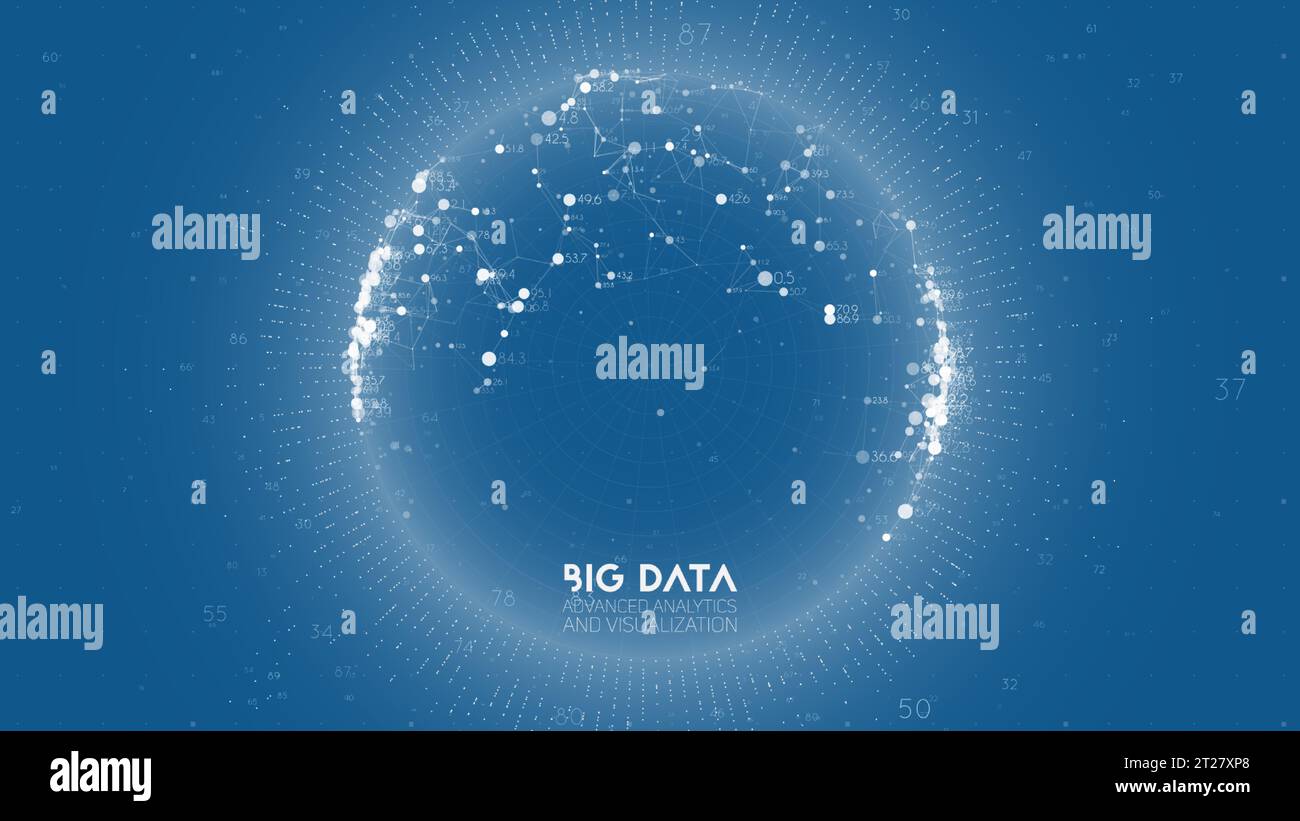 Big data visualization. Futuristic infographic. Information aesthetic design. Visual data complexity. Complex data threads graphic visualization Stock Vector