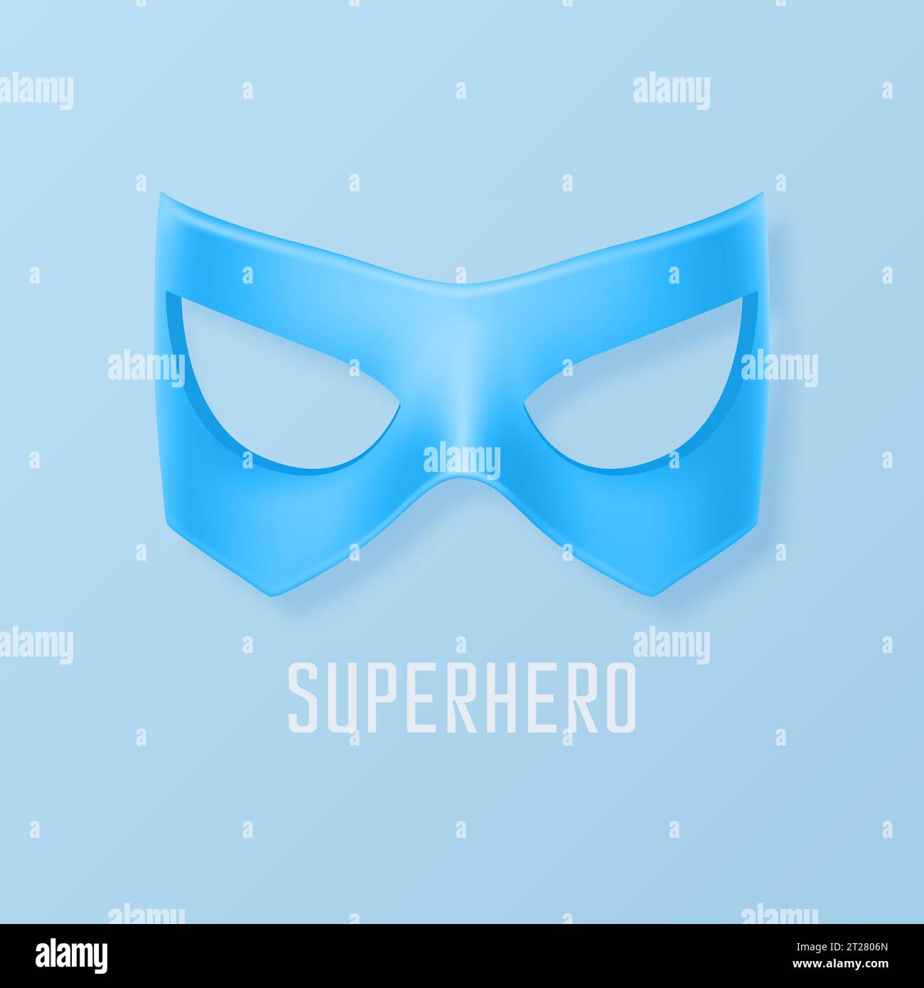 Vector Blue Super Hero Mask. Face Character, Superhero Comic Book Mask