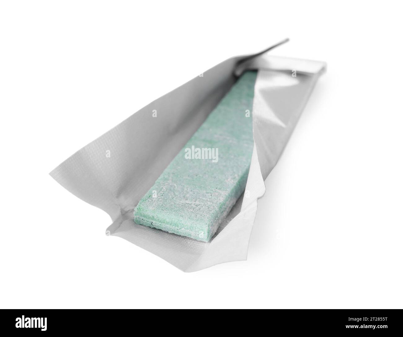 Unwrapped stick of chewing gum isolated on white Stock Photo Alamy