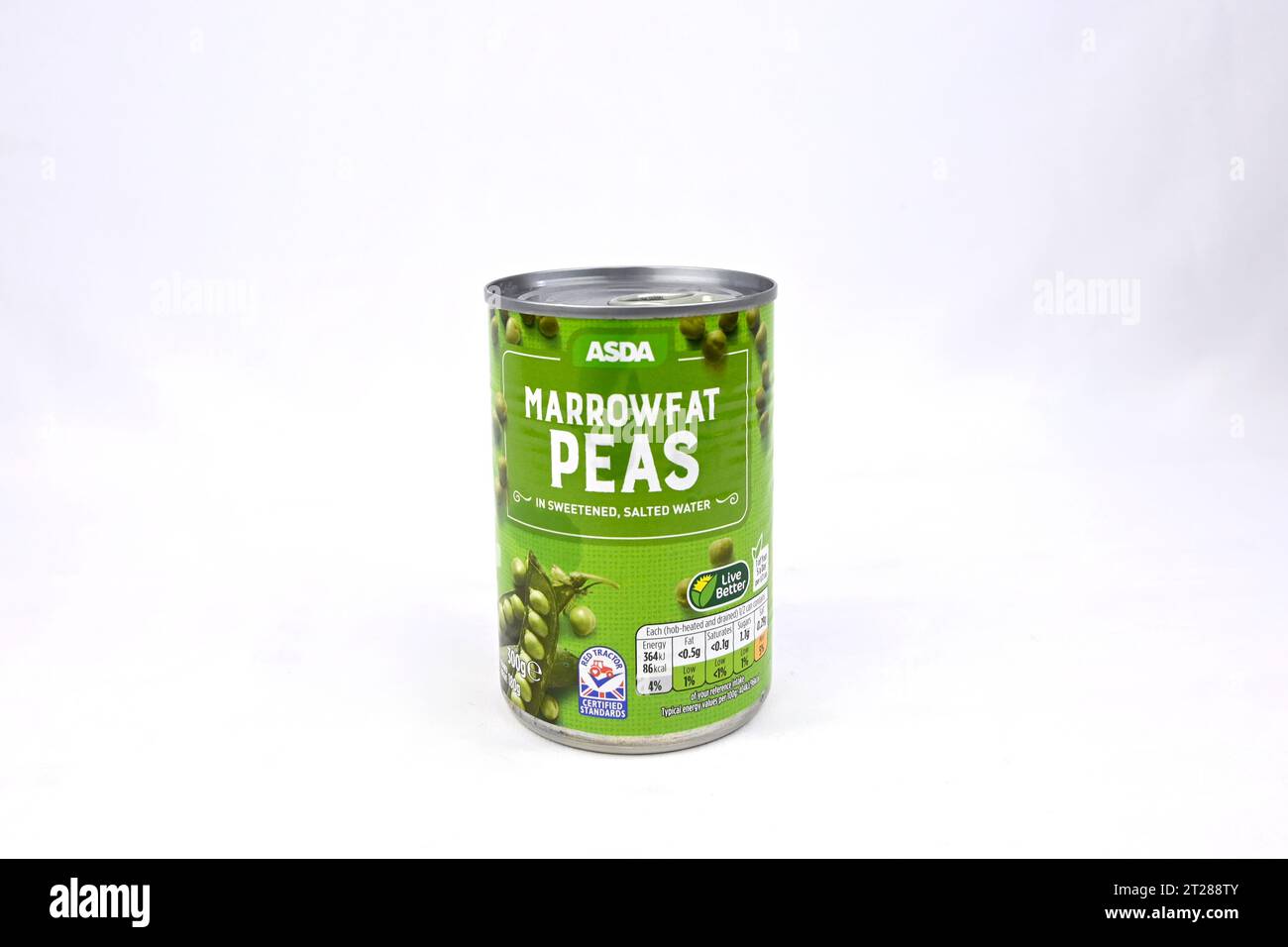 ASDA Marrowfat Peas in Water – Wales, UK  – 10 October 2023 Stock Photo