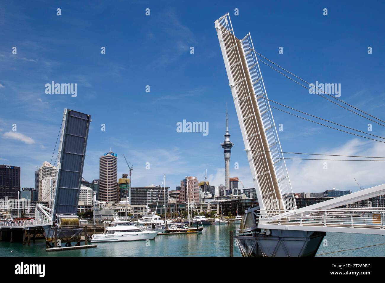 The swing bridge in between Viaduct Harbour and Wynyard Quarter in