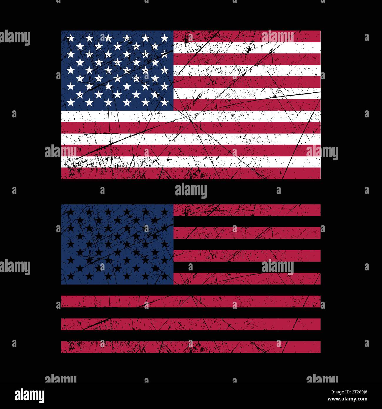 Grunge USA flag American flag with grunge texture Vector Stock Vector ...