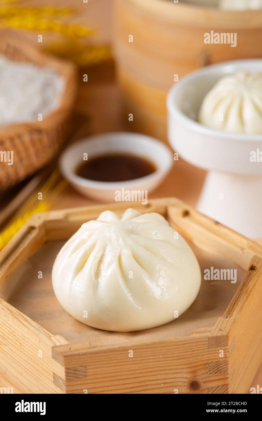 Chinese Steamed Meat Bun,chinese bun,bao zi Stock Photo Alamy