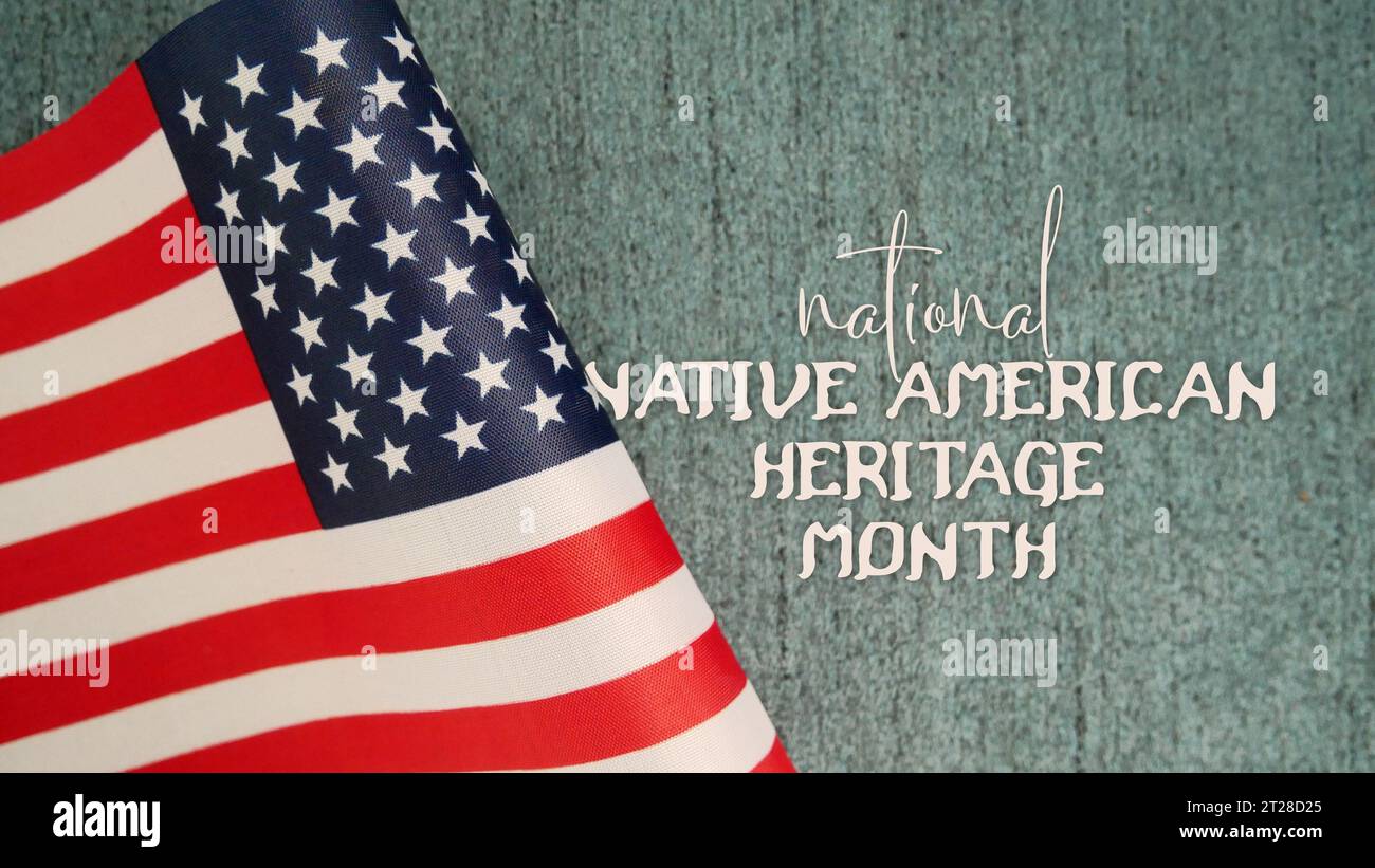 National Native American Heritage Month with America flag Stock Photo