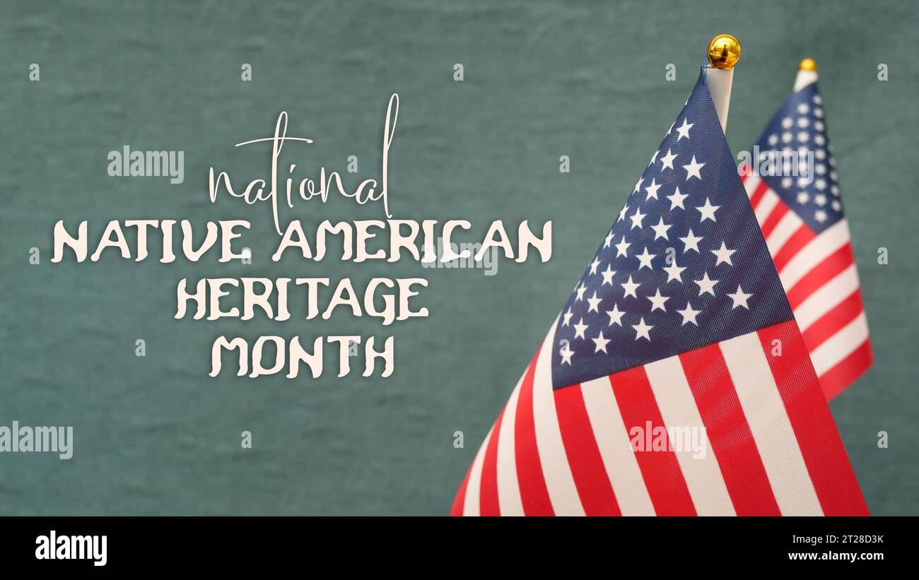 National Native American Heritage Month with America flag Stock Photo