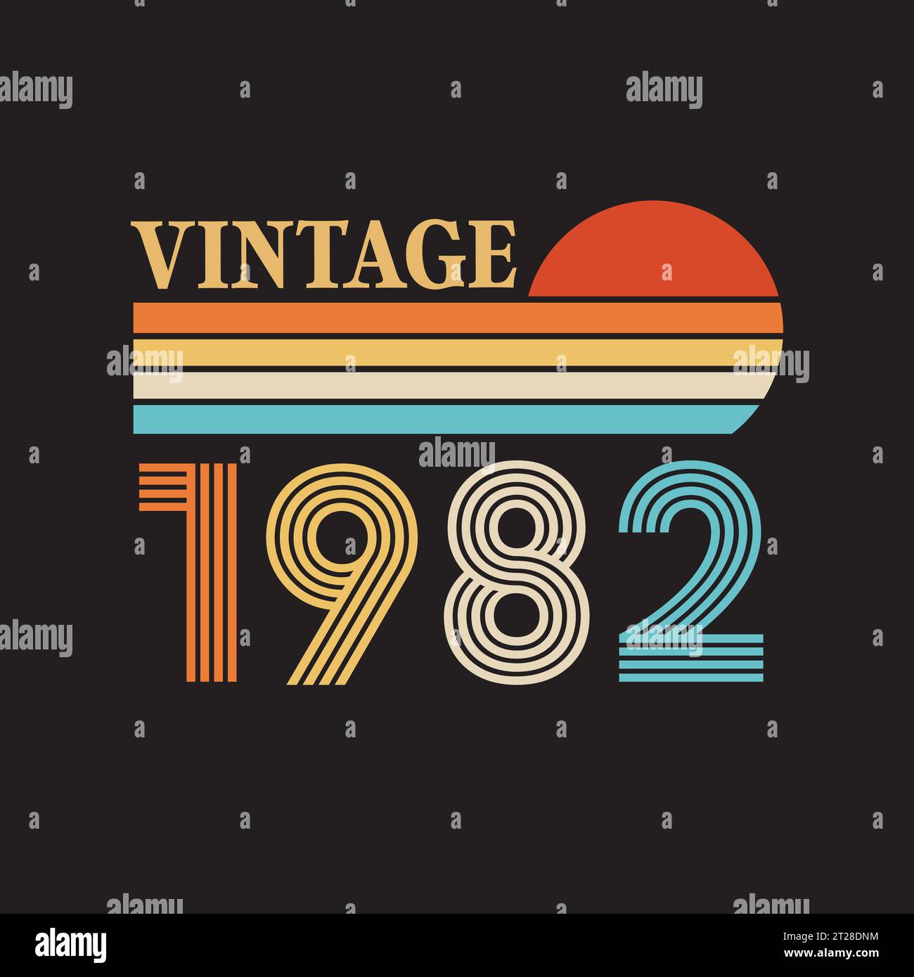 1982 vintage t shirt design vector Stock Vector