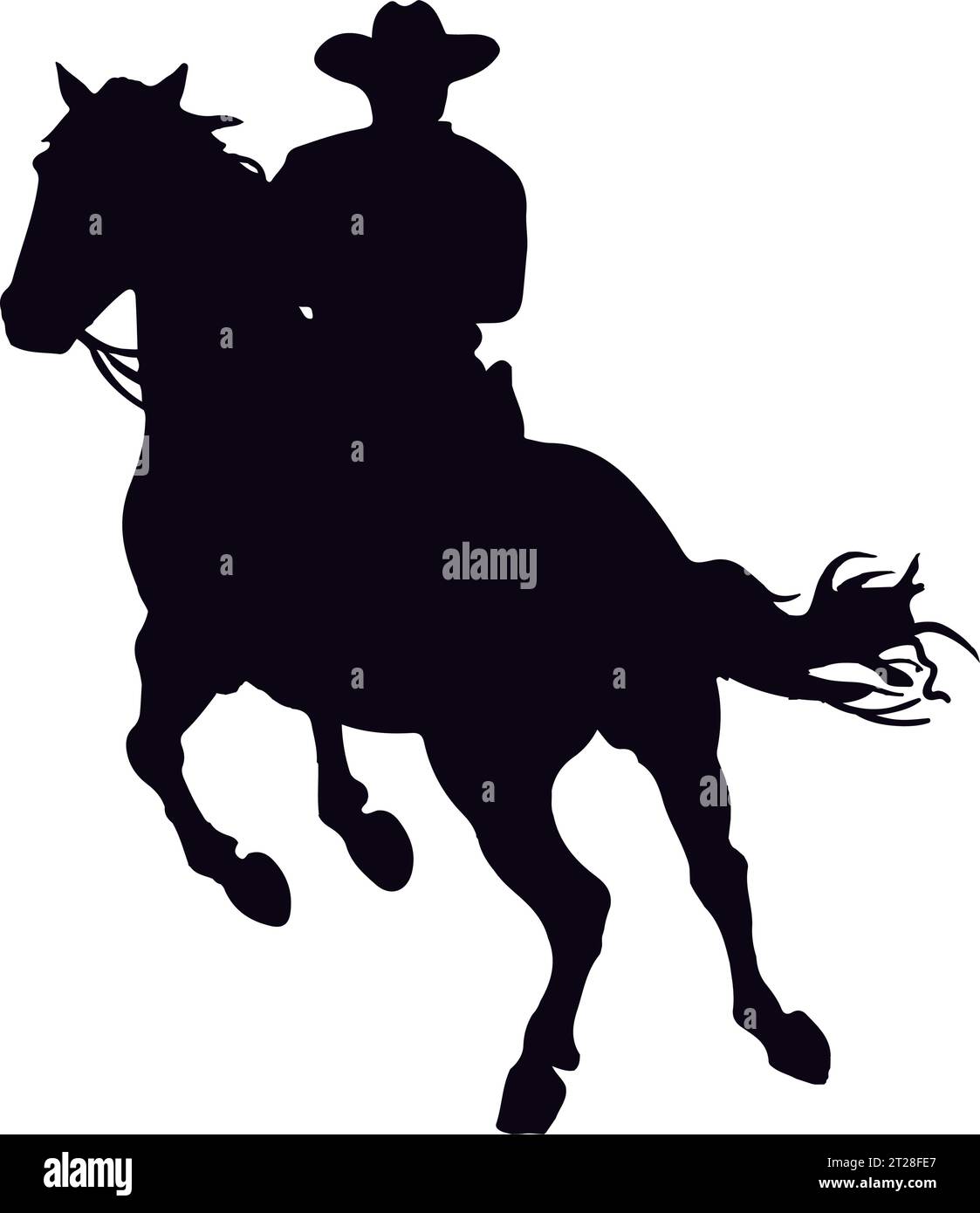 Cowboy silhouette in horse jumping stock vector image art alamy