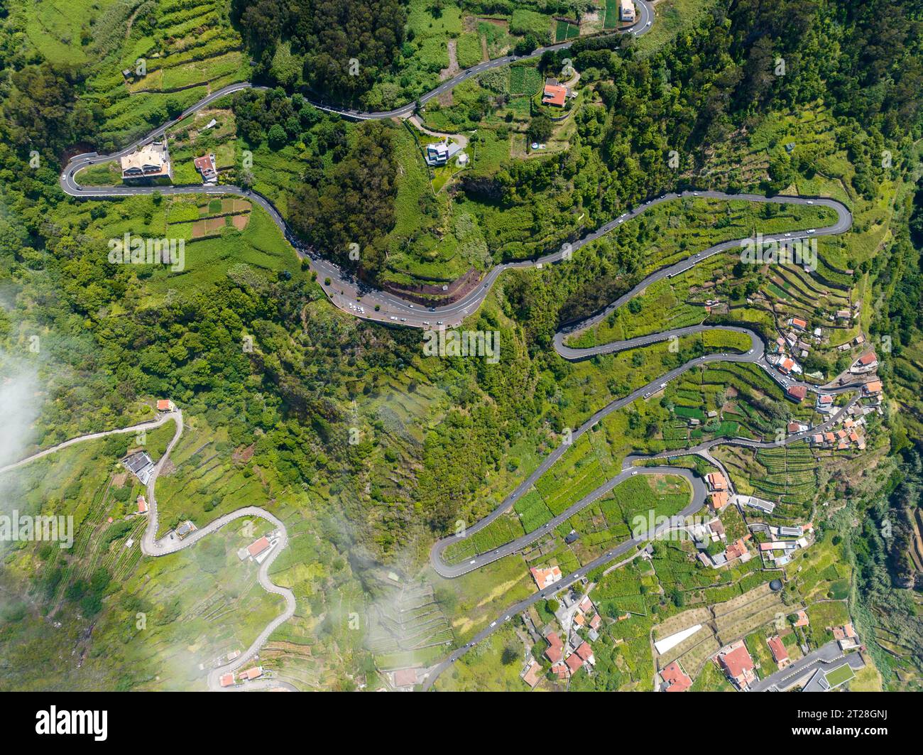 Aerial view of Porto Moniz with volcanic lava swimming pools,Madeira ...