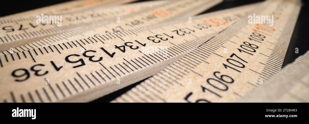 Length Ruler Handwritten Wooden ruler with digits and lines for measuring length Stock Photo - Alamy