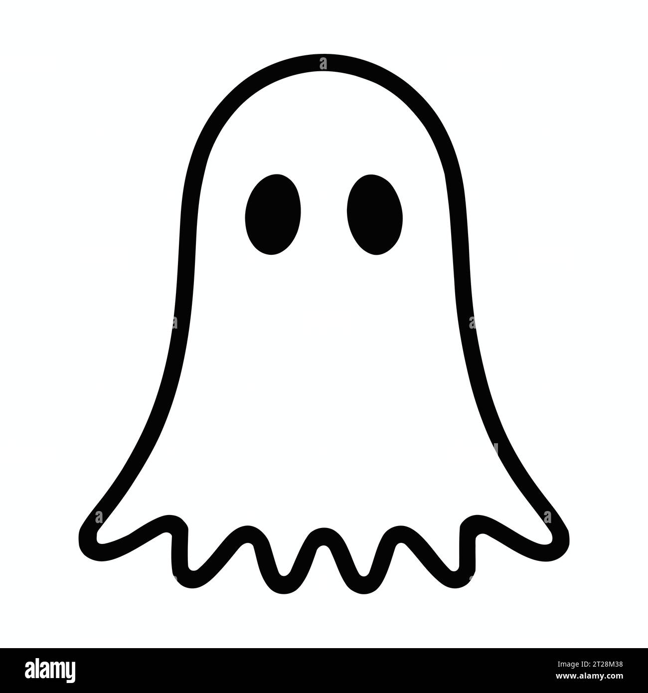 Ghost phantom or apparition haunting Halloween line art vector icon for