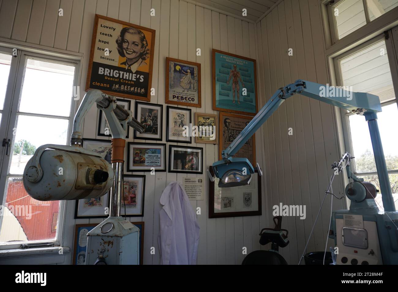 Old fashioned dentist’s office with equipment and retro dental