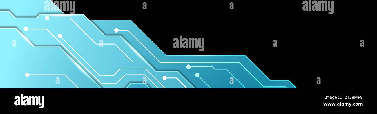 Blue and black glowing circuit board tech abstract vector background Stock Vector