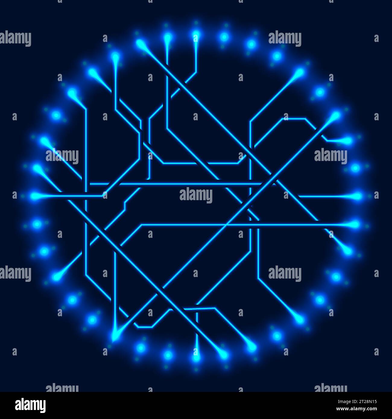 Abstract neon blue tech circuit board lines scifi scheme design