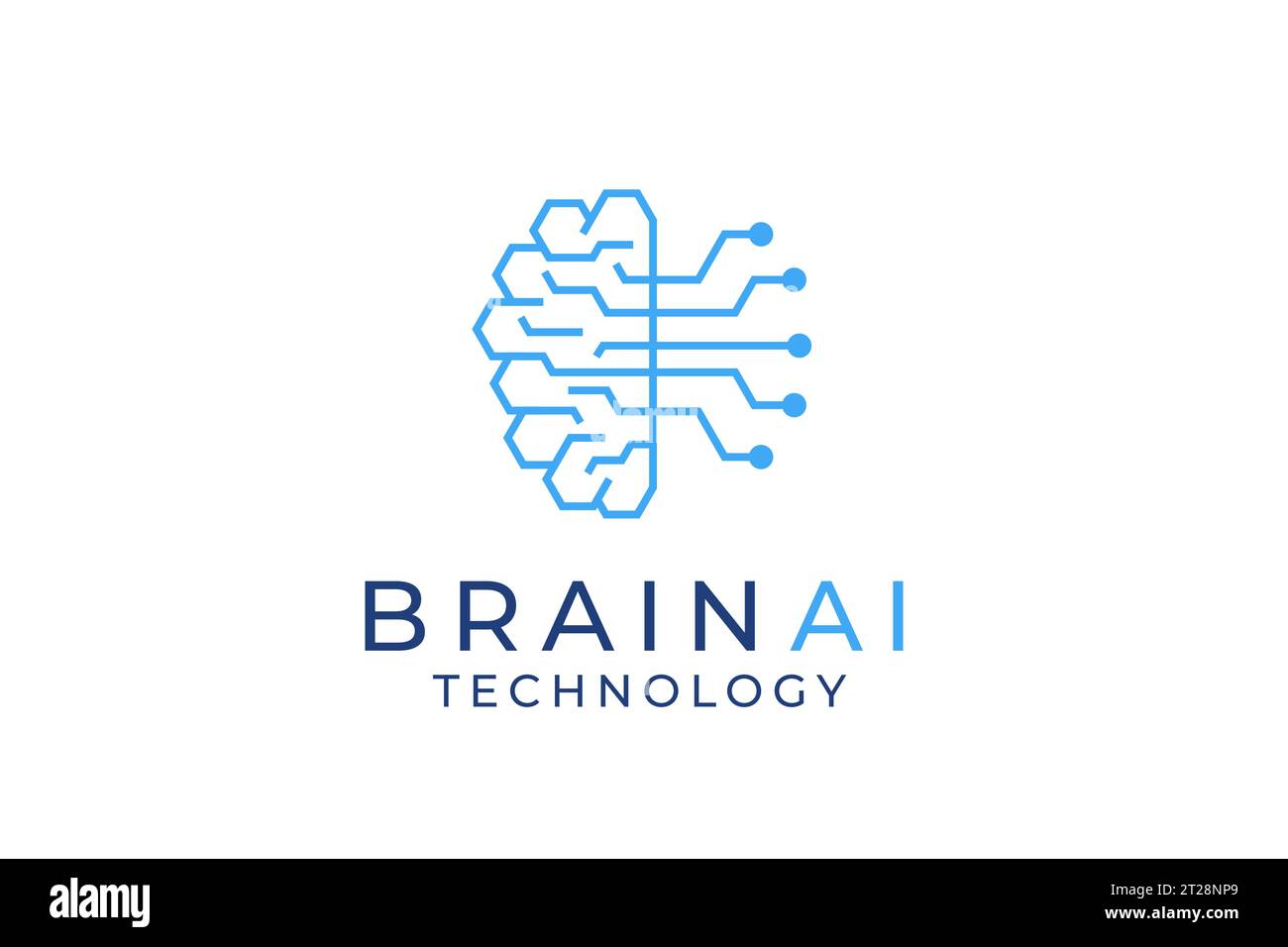 brain logo suitable for technology logo design. brain tech vector logo template. Artificial intelligence logo Stock Vector