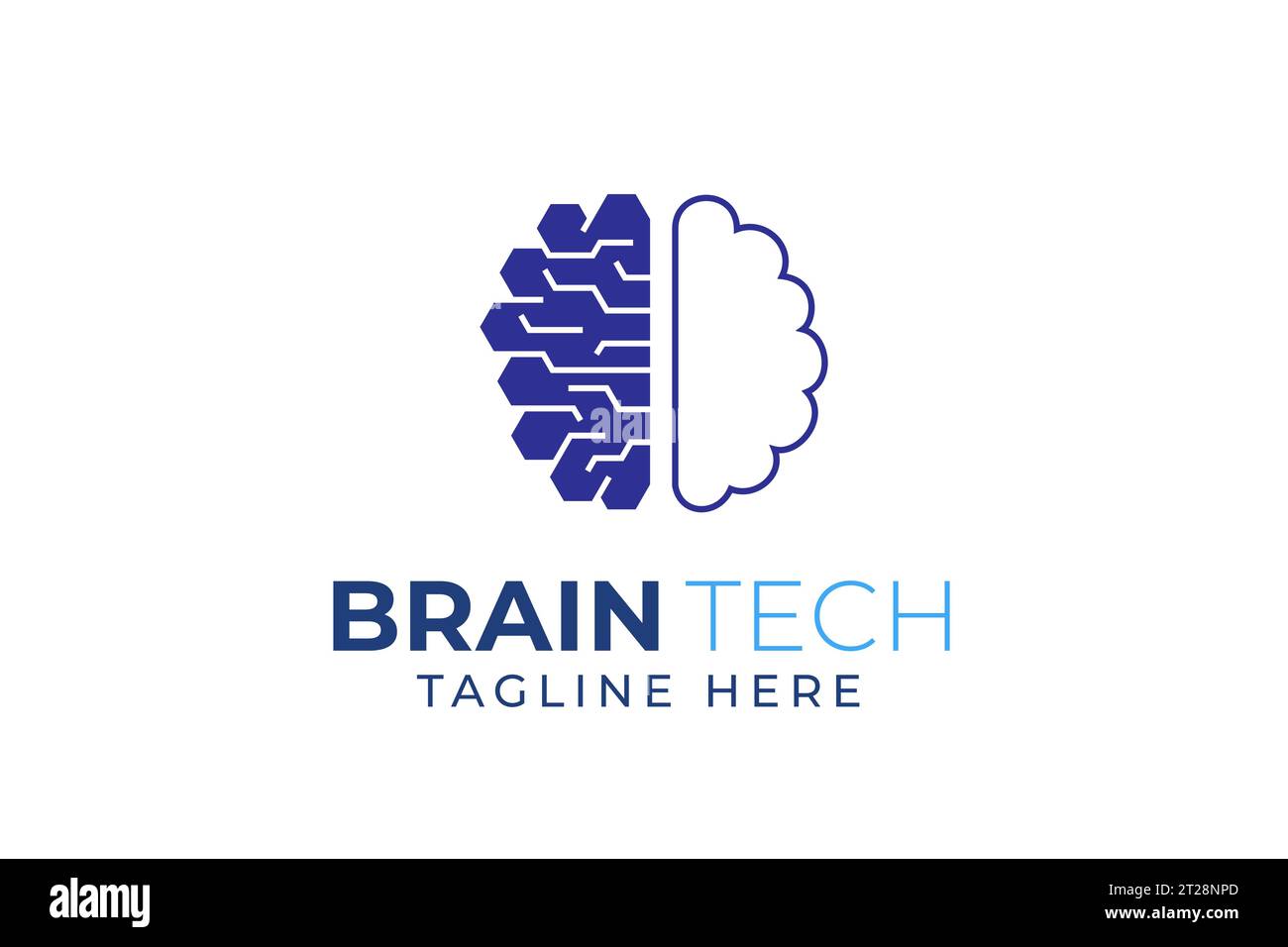 brain logo suitable for technology logo design. brain tech vector logo template. Artificial intelligence logo Stock Vector