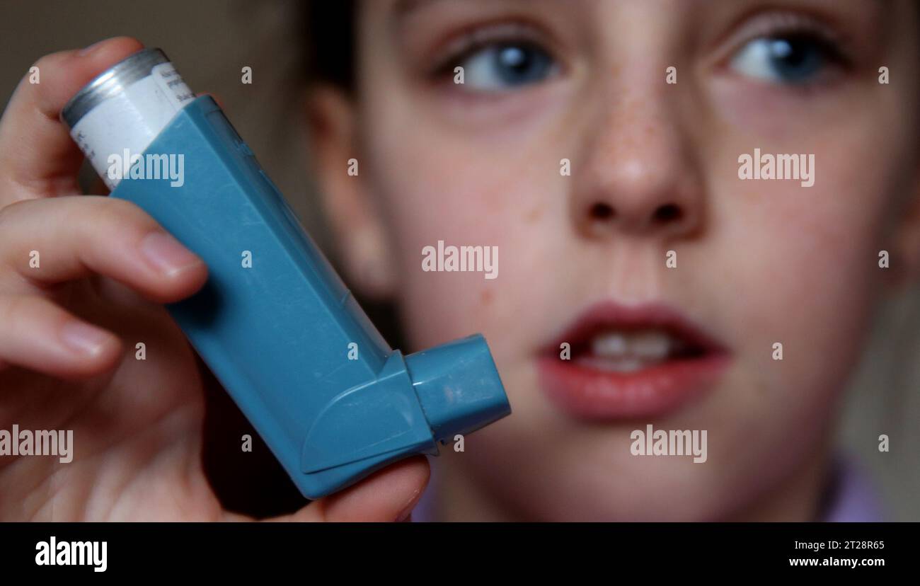 File photo dated 07 01 15 of a child using an inhaler for the treatment