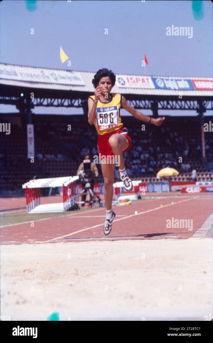 The long jump is a track and field event in which athletes combine