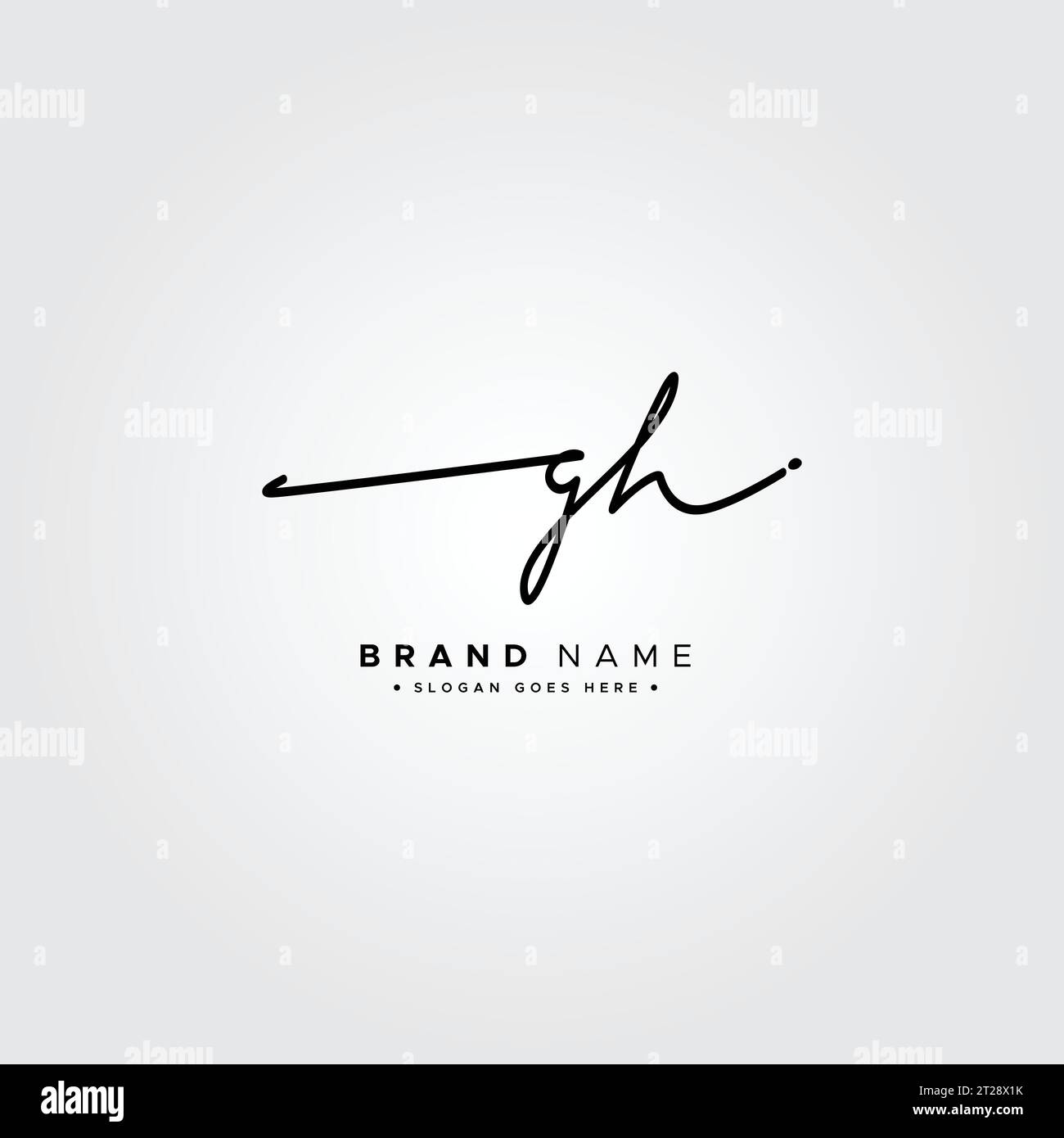 GH Simple Signature Logo Handwritten Vector Template for G and H Logo