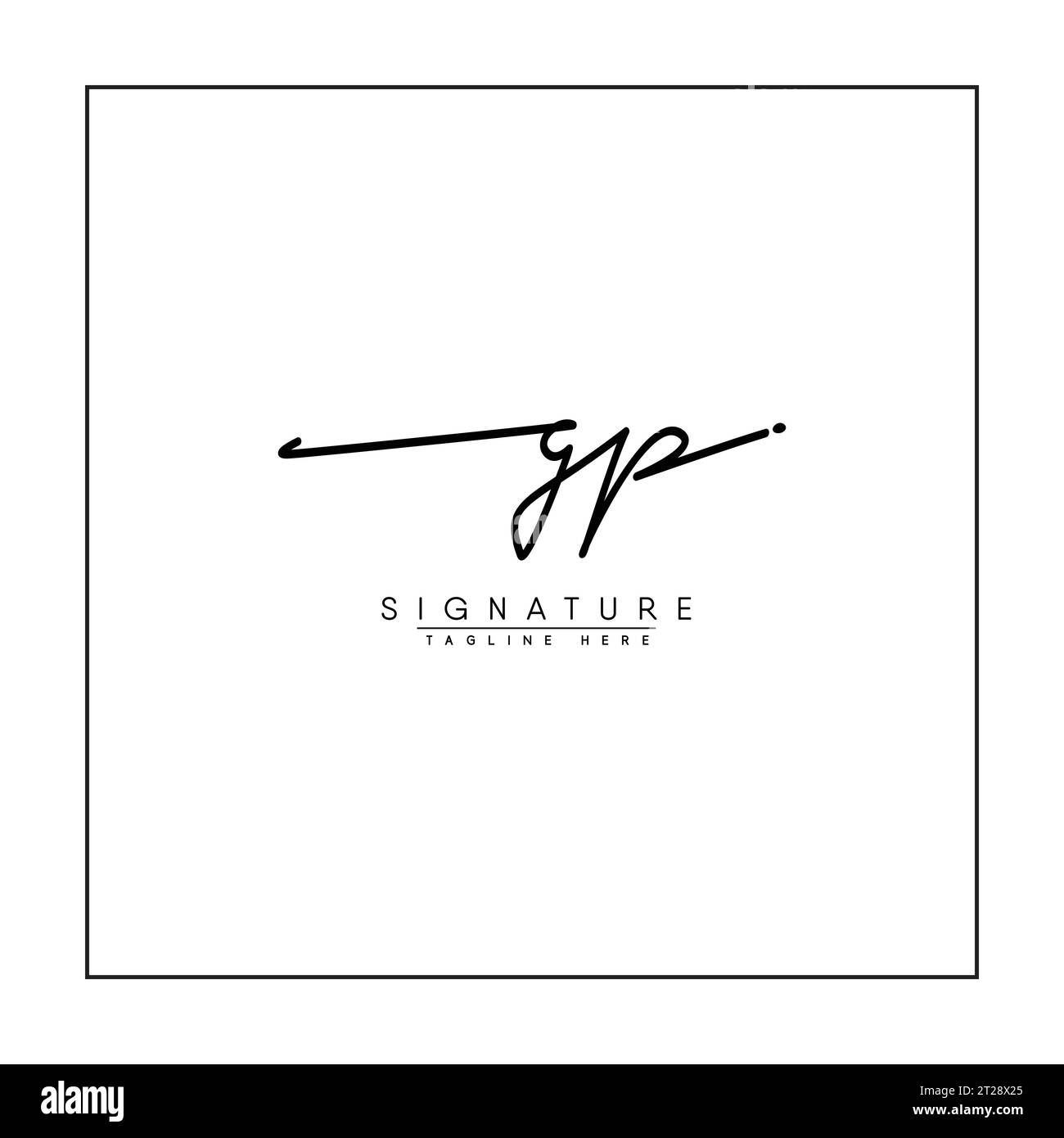 GP Signature Logo Handwritten Vector Logo Template for GP Alphabet