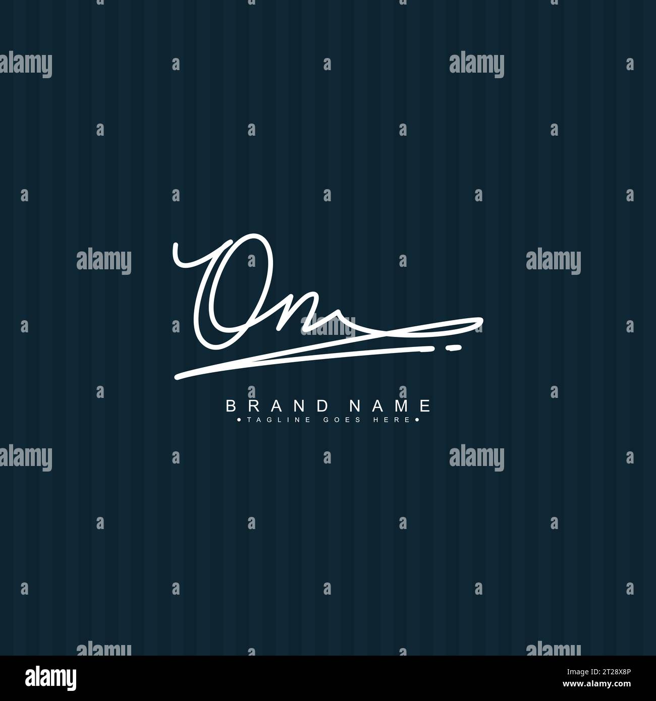 ON Signature Logo - Handwritten Vector Logo Template for ON Alphabet ...