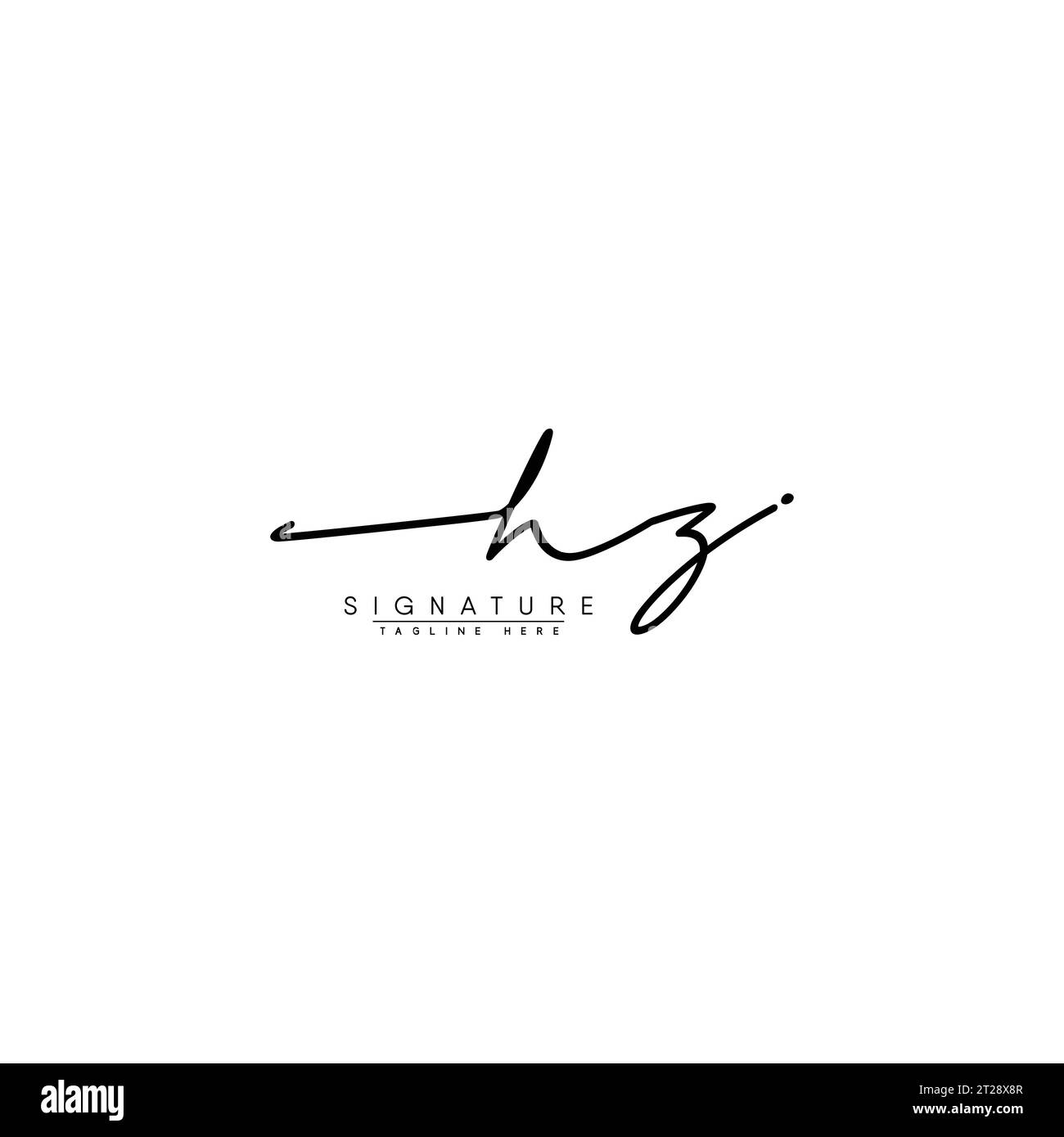 Simple Signature Logo for Alphabet HZ - Handwritten Signature for ...
