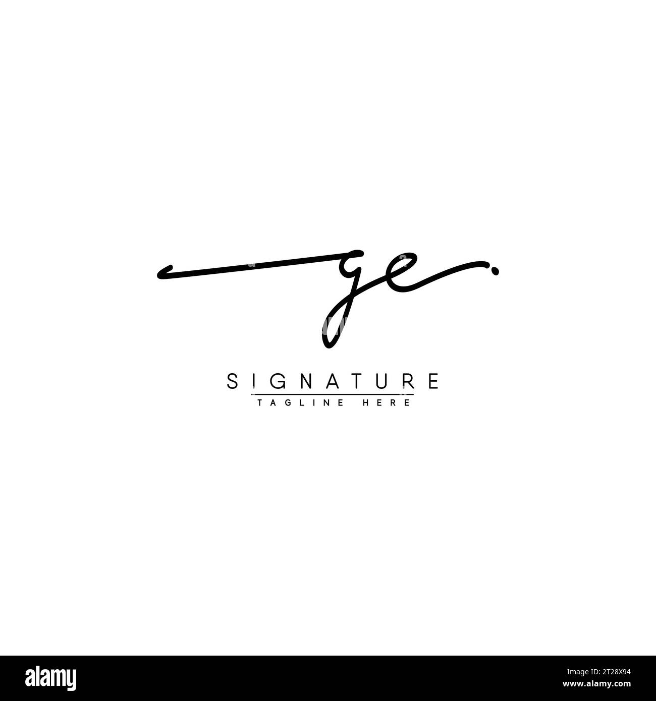 GE Handwritten Signature logo Vector Logo Template for Beauty