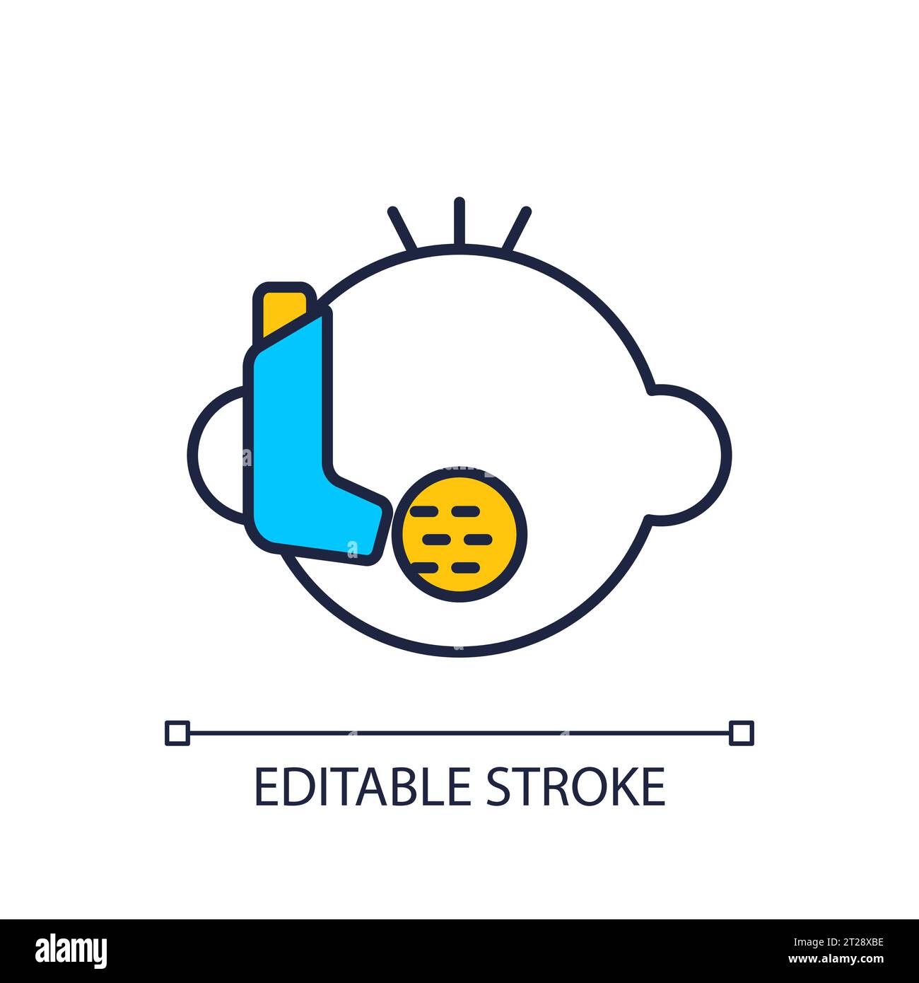 2D simple thin line kids asthma icon Stock Vector