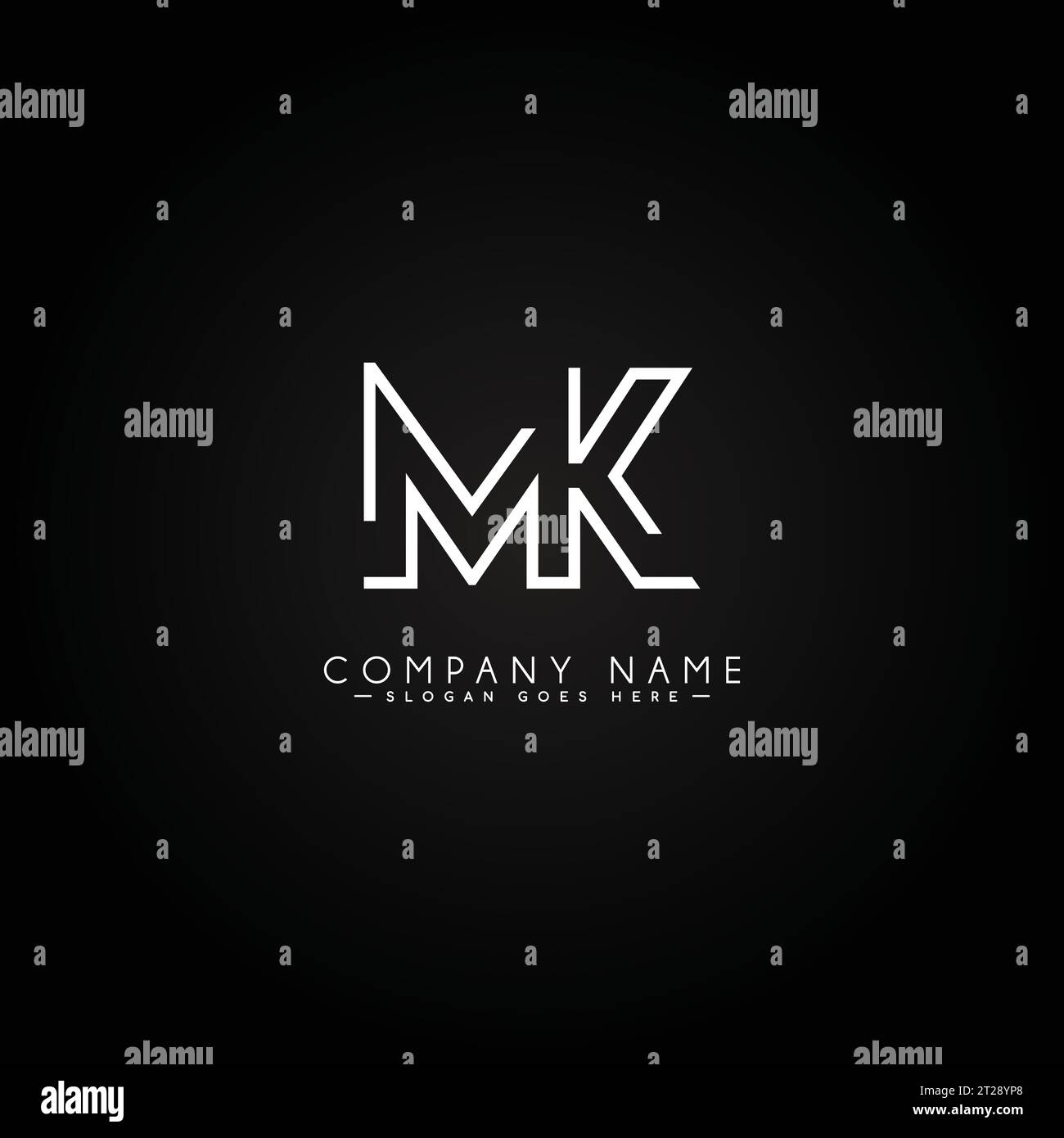 Initial MK Vector Logo Elegant Monogram Template for letter M and K